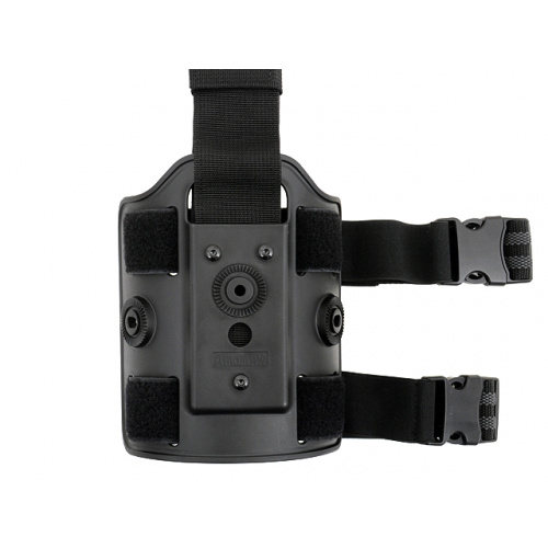 Plataforma pernera Amomax modular compatible con fundas y accesorios Amomax y Cytac. Ajustable, resistente y perfecta para airsoft y MilSim.