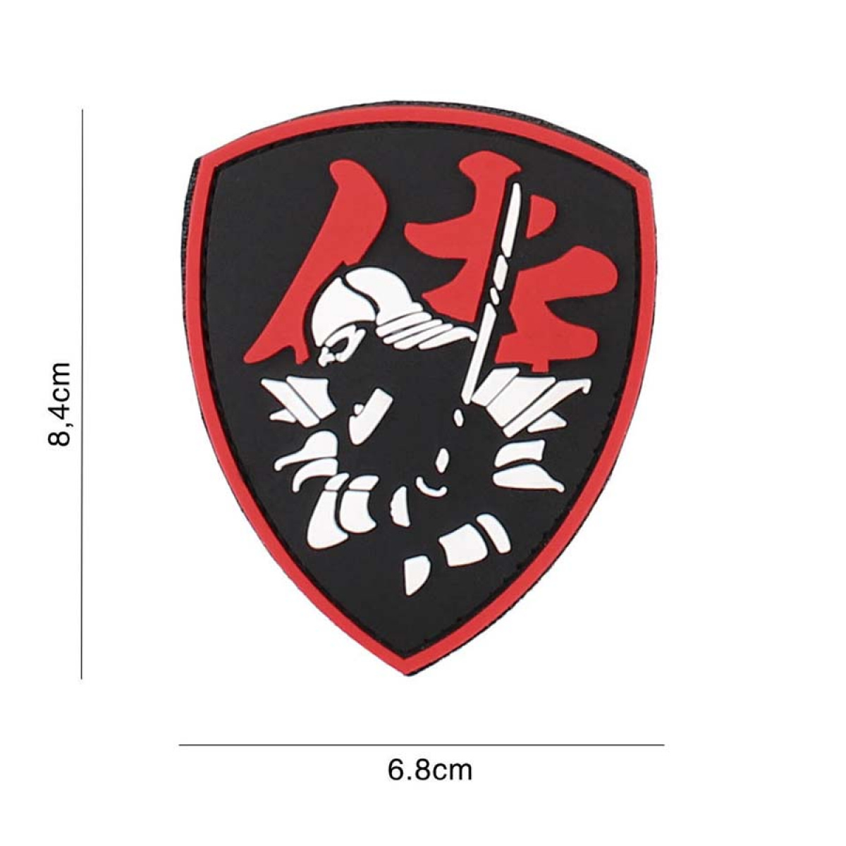PARCHE PVC 3D PVC ESCUDO SAMURAI ROJO