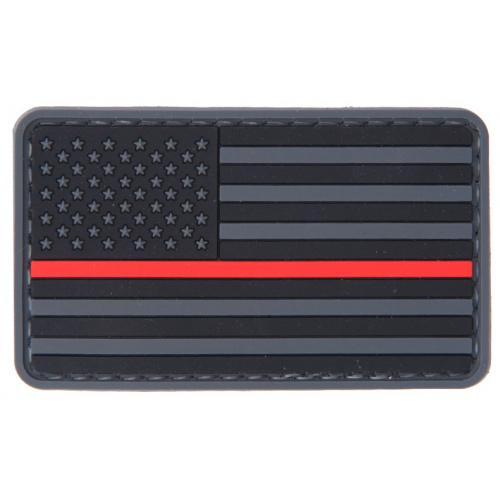 PARCHE 3D, PVC BANDERA USA LINEA ROJA.