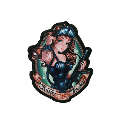 PARCHE EN TELA CON VELCRO, "NO BUBBLES NO TROUBLES".