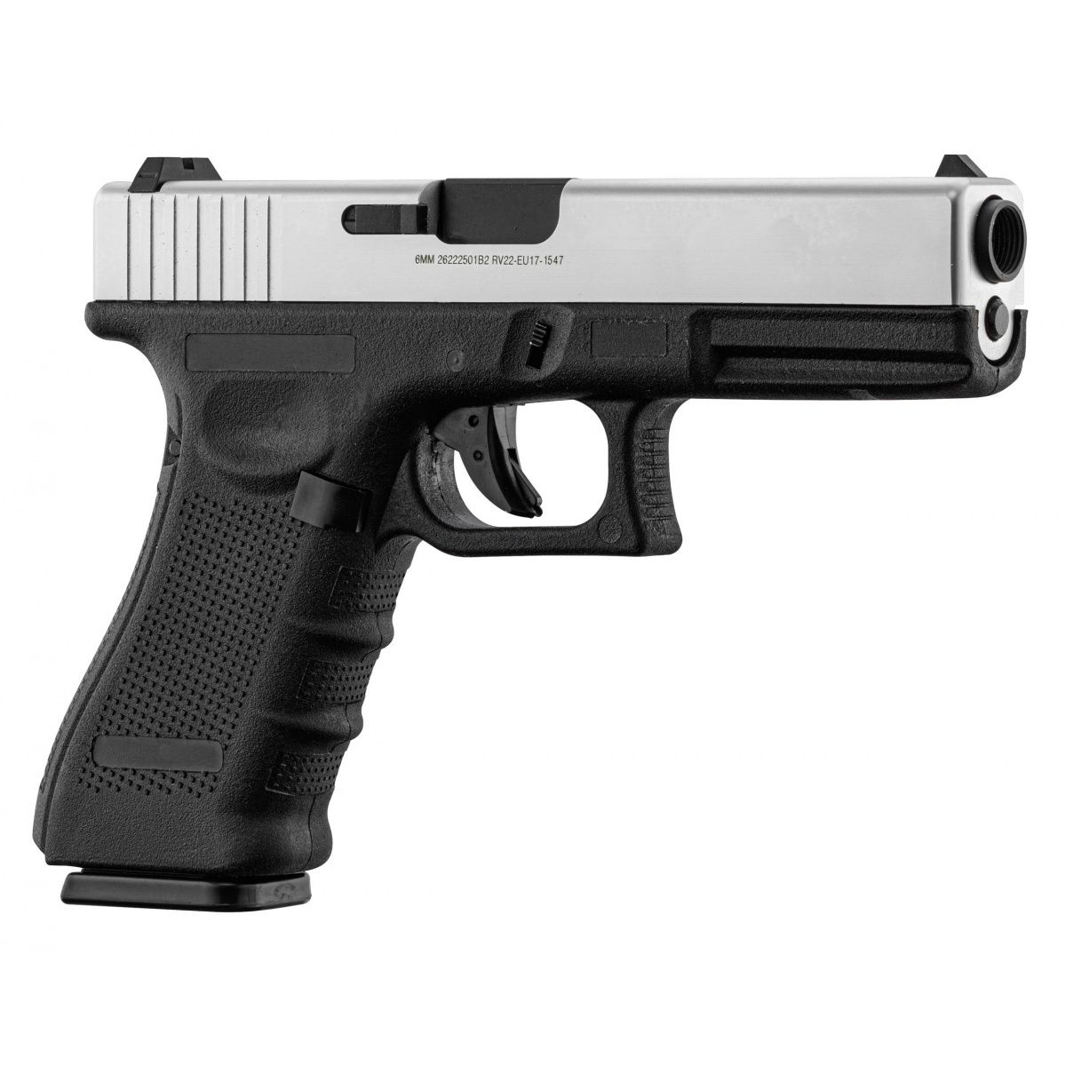 RAVEN,PISTOLA 6 mm GAS GBB EU7 COLOR NEGRO Y PLATEADO. - Imagen 3