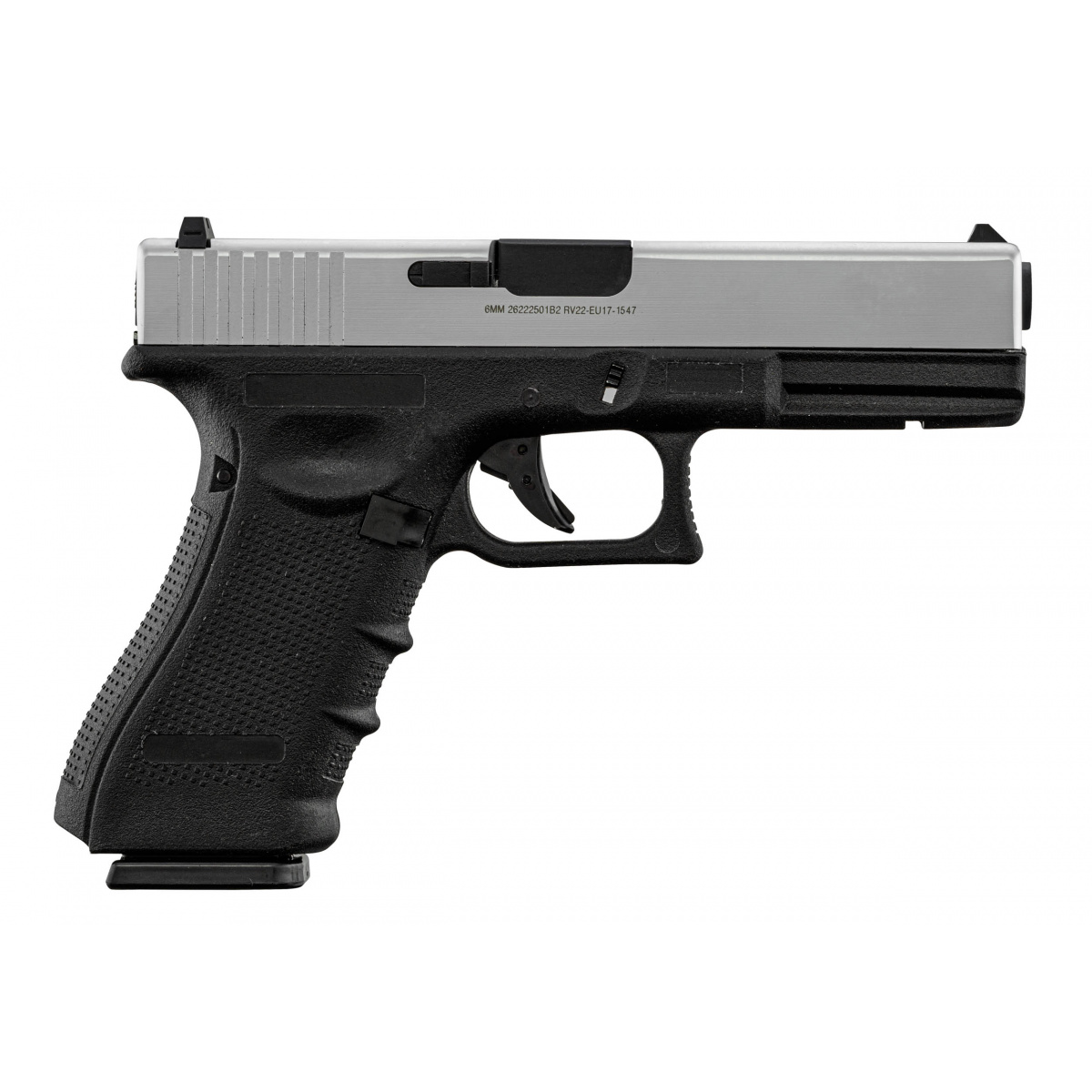 RAVEN,PISTOLA 6 mm GAS GBB EU7 COLOR NEGRO Y PLATEADO. - Imagen 4