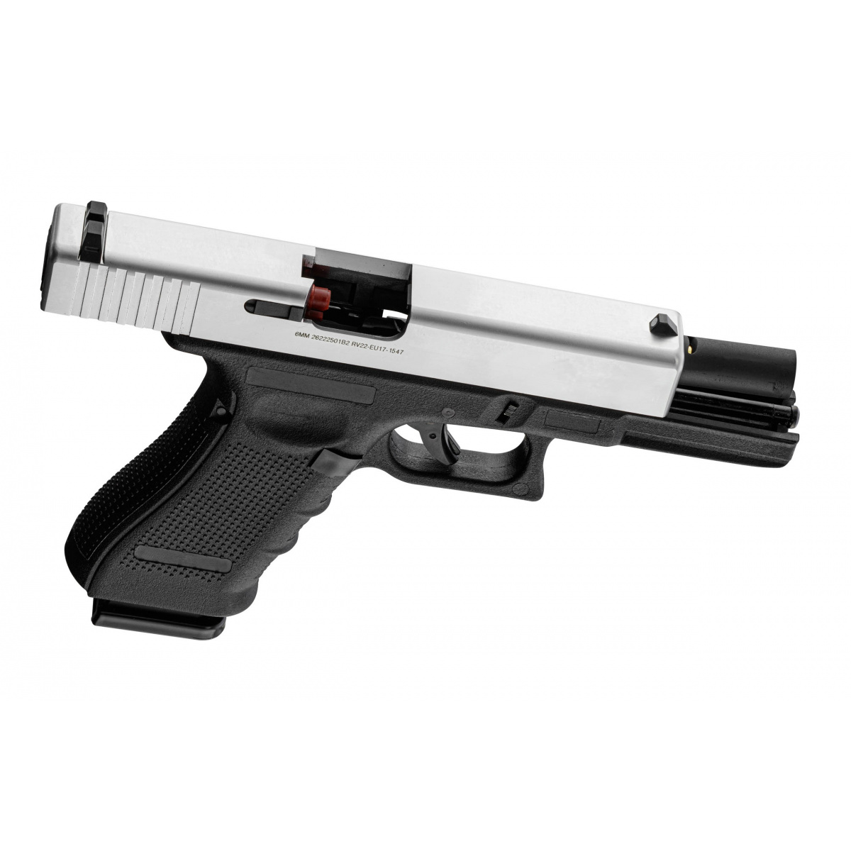 RAVEN,PISTOLA 6 mm GAS GBB EU7 COLOR NEGRO Y PLATEADO. - Imagen 2