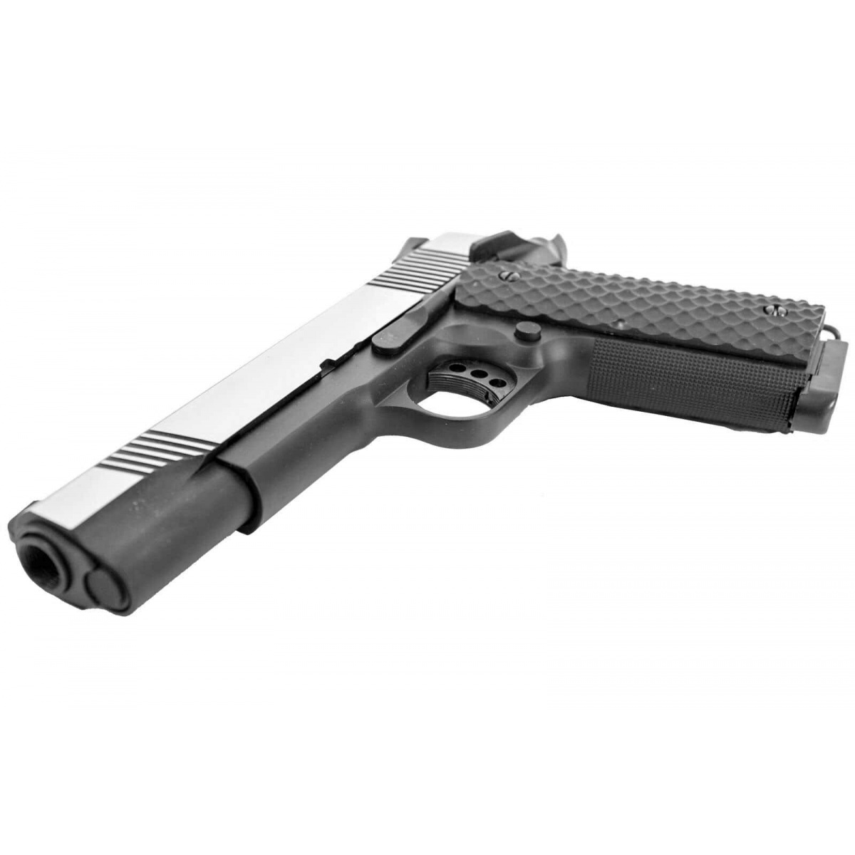 RAVEN,PISTOLA 6 mm GAS GBB, 1911 MEU, METAL COLOR NEGRO Y PLATEADO. - Imagen 2