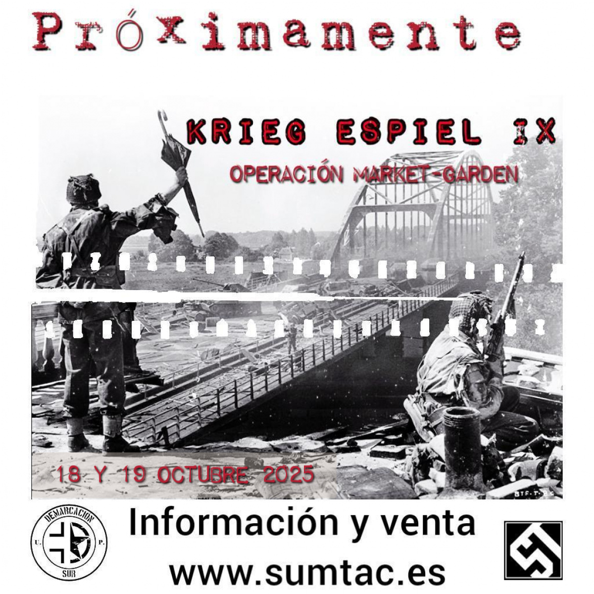 TICKET ENTRADA PARTIDA: KRIEG ESPIEL IX, HOLANDA 1944, OPERACIÓN MARKET GARDEN, EVENTO SEGUNDA GUERRA MUNDIAL.