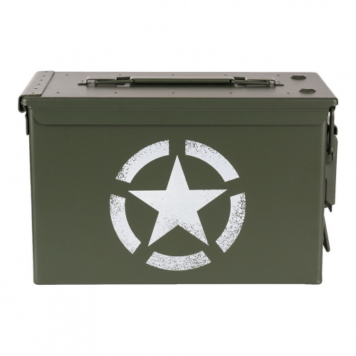 LATA DE MUNICIÓN .50 REACONDICIONADA, ESTRELLA US ARMY.