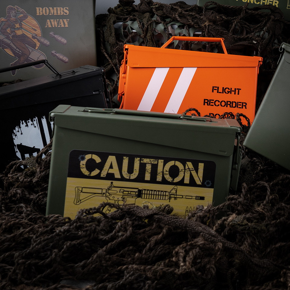 LATA DE MUNICIÓN .30 REACONDICIONADA ,CAUTION. - Imagen 2