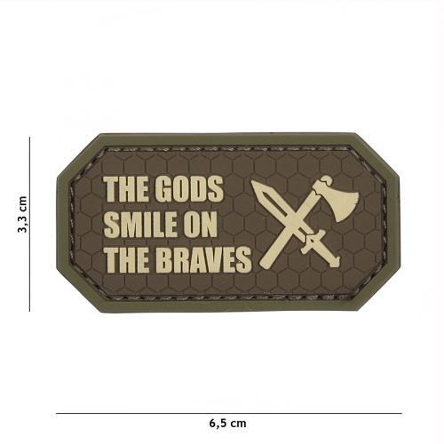 PARCHE 3D PVC "THE GODS SMILE ON THE BRAVES" MARRÓN 11140.