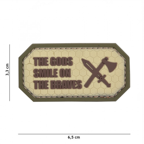 PARCHE 3D PVC "THE GODS SMILE ON THE BRAVES" TAN 11142.