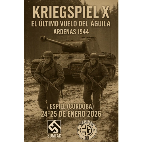 TICKET ENTRADA PARTIDA: KRIEGSPIEL X, ARDENAS 1944, "EL ÚLTIMO VUELO DEL ÁGUILA", EVENTO SEGUNDA GUERRA MUNDIAL.