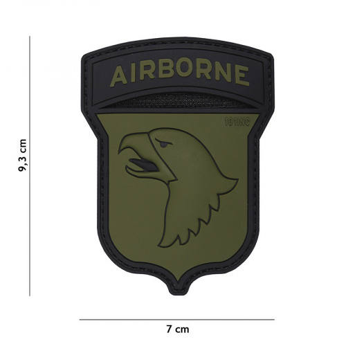 Parche Airborne 101st Screaming Eagle Verde OD de Goma PVC