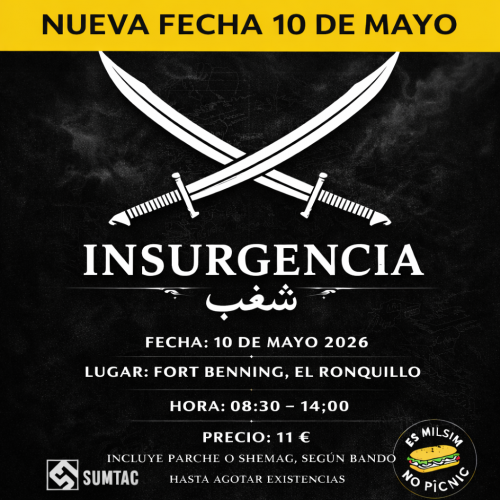 TICKET ENTRADA PARTIDA. "ES MILSIM, NO PICNIC 10 DE MAYO 2026- EVENTO Nº3: INSURGENCIA EN EL RONQUILLO"