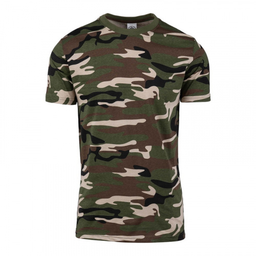 Camiseta de algodón camuflaje Woodland XL