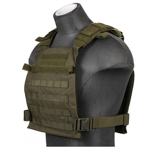 Chaleco táctico portaplacas ligero colorverde OD, Lancer Tactical.