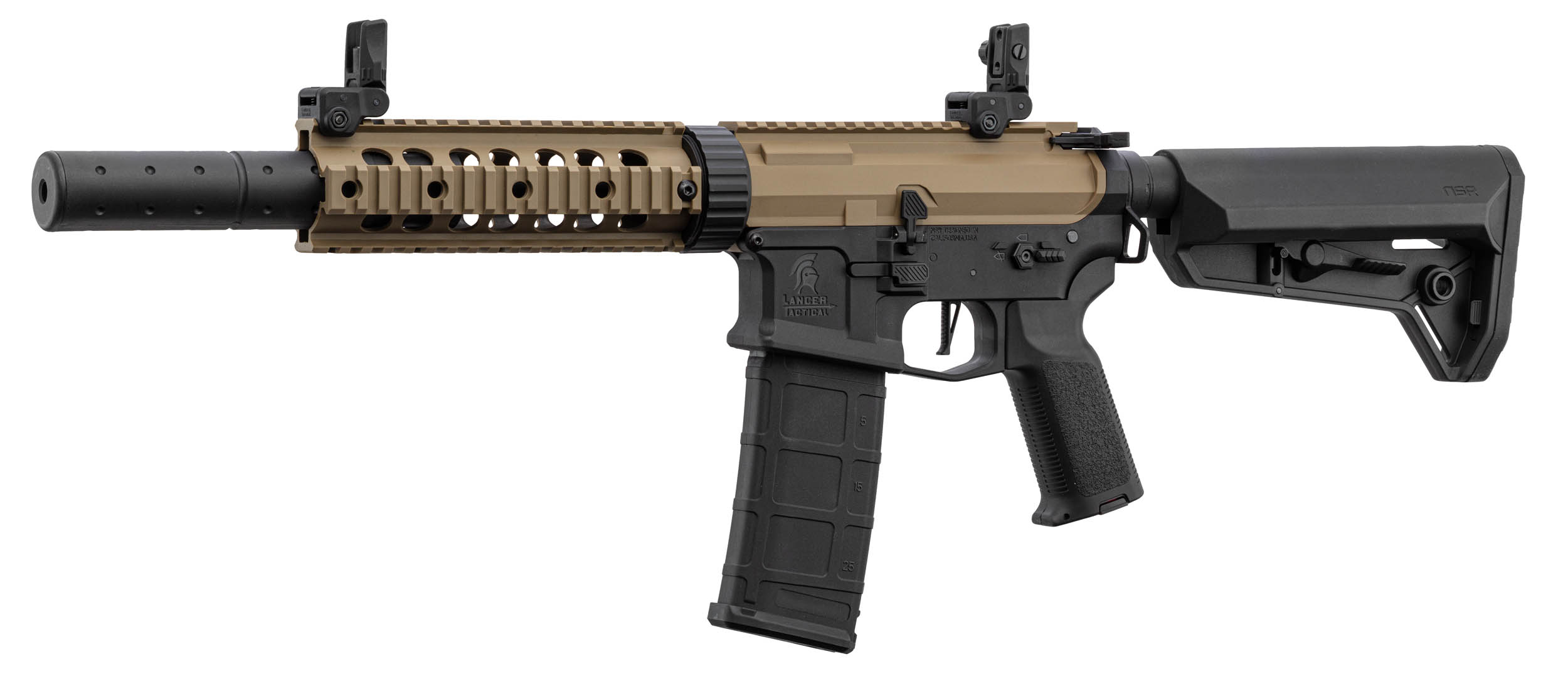 LANCER TACTICAL, RÉPLICA AEG, M4 LT-15 NEGRA/TAN, GEN2, NSR - Imagen 6