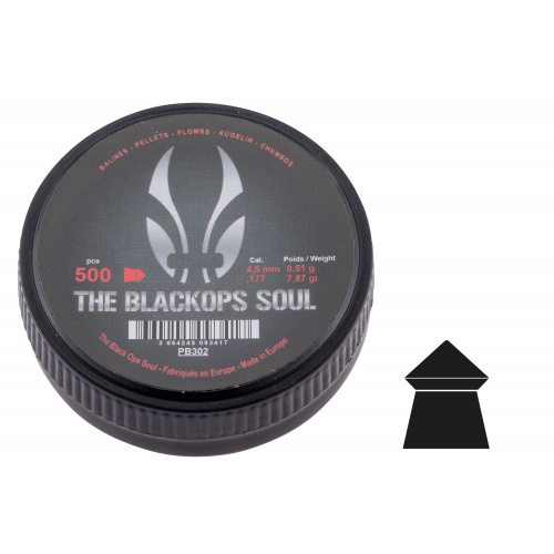 Balines Black Ops Soul Punta 4,5 mm – Caja de 500 Unidades