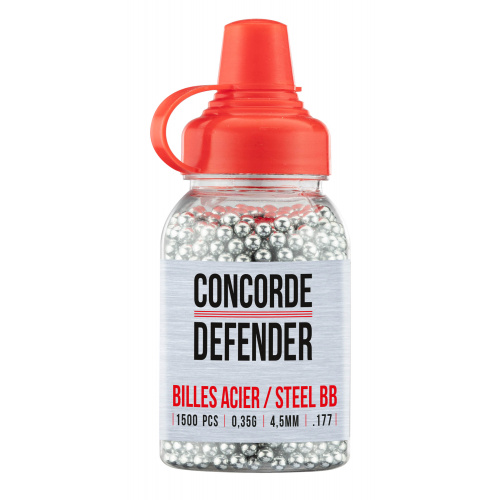 PERDIGÓN 4,5 ESFÉRICO ACERO .177 1500 UNIDADES. CONCORDE DEFENSE.