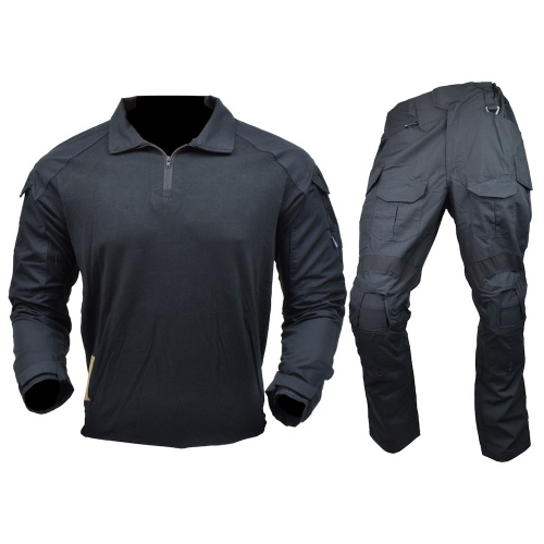 UNIFORME TÁCTICO COMPLETO, NEGRO XXL.  JS-TACTICAL.