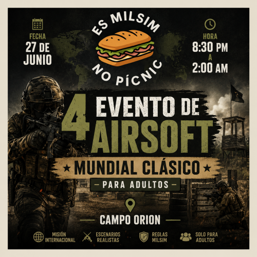 TICKET ENTRADA PARTIDA. "ES MILSIM, NO PICNIC" 27 DE JUNIO 2026- EVENTO Nº4