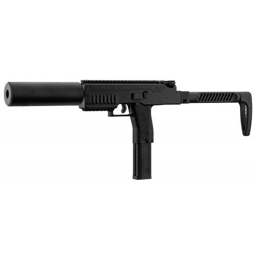 RÉPLICA DE AIRSOFT SMG VMP-1X CON SILENCIADOR, VORKS COLOR NEGRO.