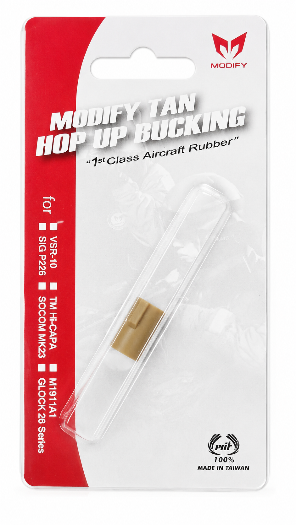 GOMA HOP-UP MODIFY ACCURATE TAN MARRÓN 60-65º PARA GBB, VSR-10 Y MWS - Imagen 4