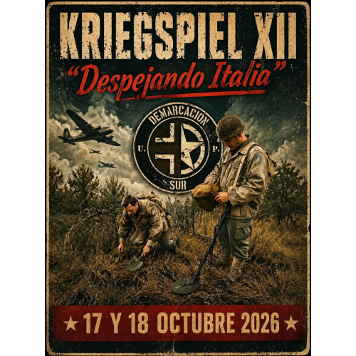 TICKET ENTRADA PARTIDA: KRIEGSPIEL XII, "DESPEJANDO ITALIA", EVENTO SEGUNDA GUERRA MUNDIAL.