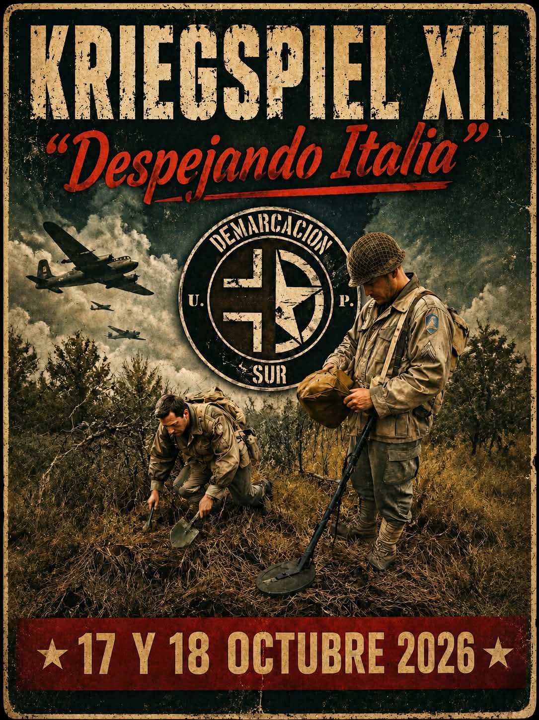 TICKET ENTRADA PARTIDA: KRIEGSPIEL XII, "DESPEJANDO ITALIA", EVENTO SEGUNDA GUERRA MUNDIAL.