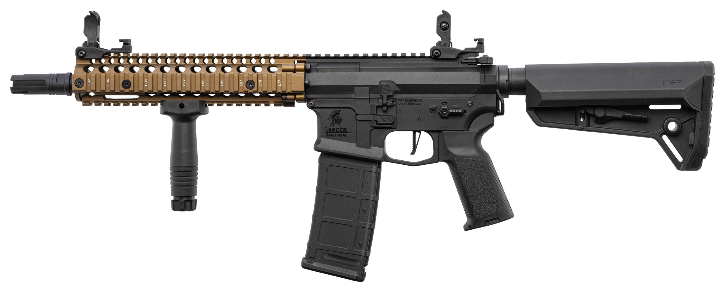 Lancer Tactical LT-18 MK18 Gen2 NSR Negra/Bronce – Pack Completo - Imagen 3