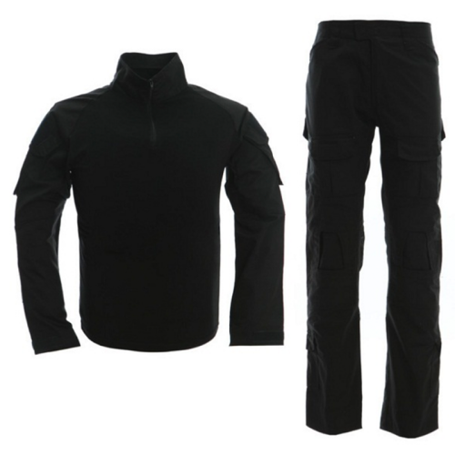uniforme de combate Combat B negro con coderas y rodilleras talla XXL