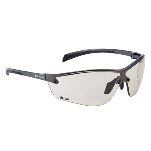 Gafas de protección Bollé Silium+ CSP Platinum con lentes ligeramente tintadas y montura negra