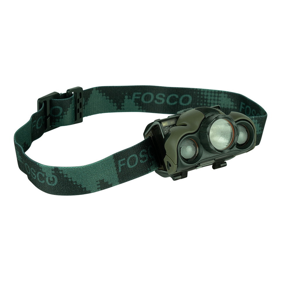 Linterna Frontal LED Fosco Forest 220 Lúmenes Recargable – Luz Blanca, Roja y Verde - Imagen 2