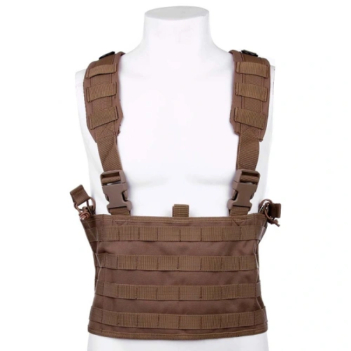 Chaleco táctico Recon 101 INC Tan vista frontal con sistema MOLLE